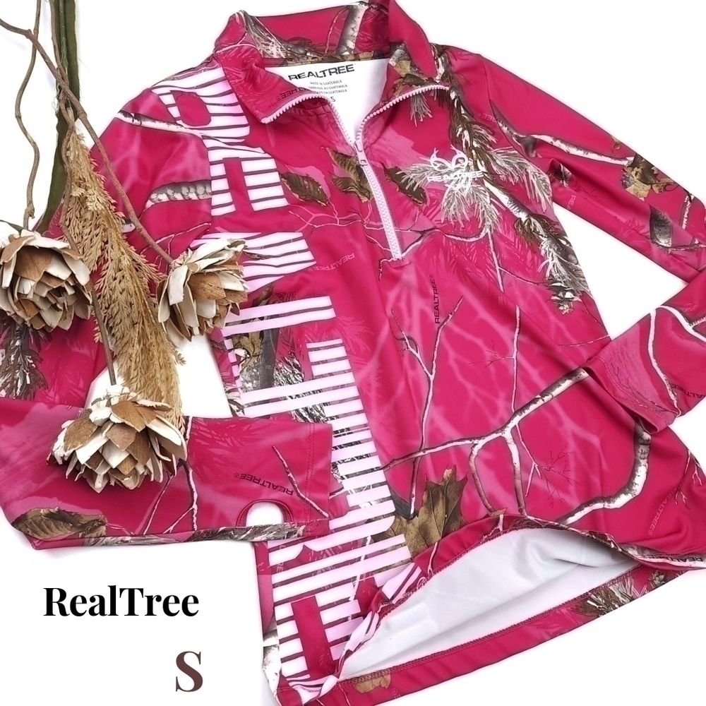 Real Tree Pink Women's Camouflaged Sweatshirt Sz S